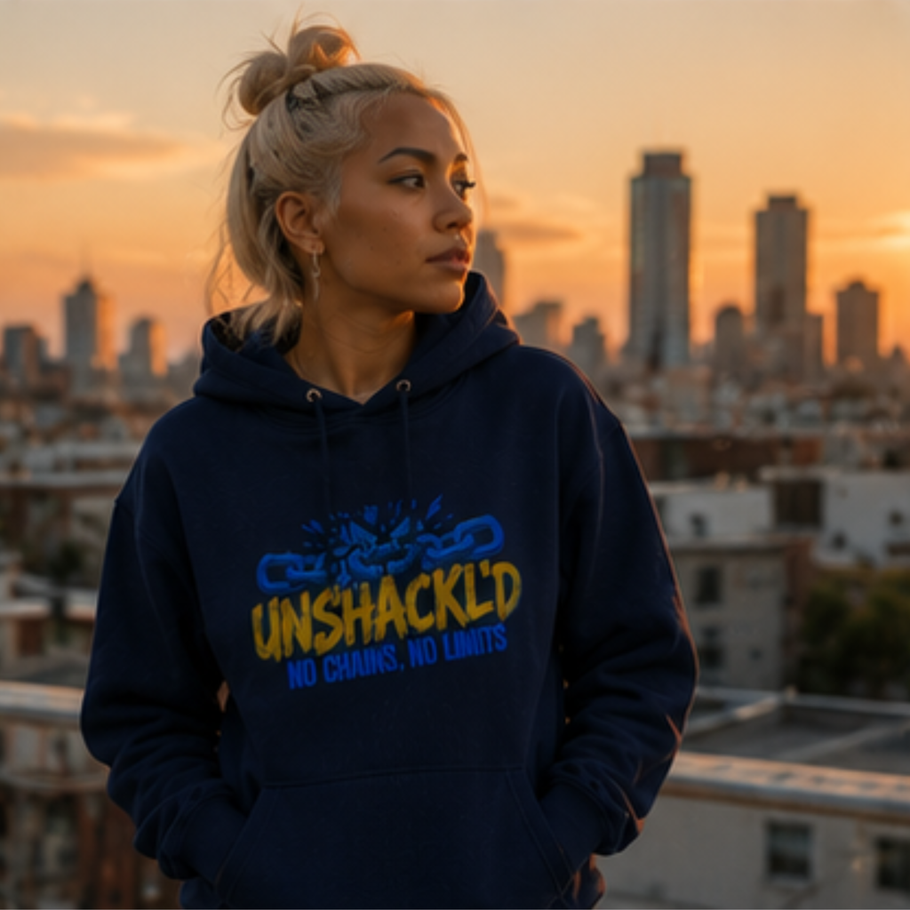 Unshackl'd Hoodie — "No Chains, No Limits" Hoodie